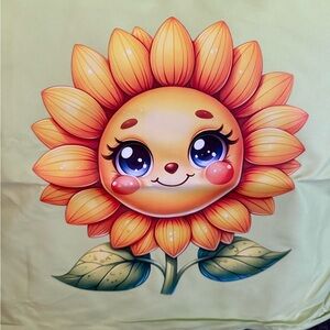 Sunflower Accent Pillow with Cute Face Design